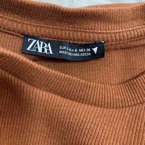ZARA Brown ruched dress